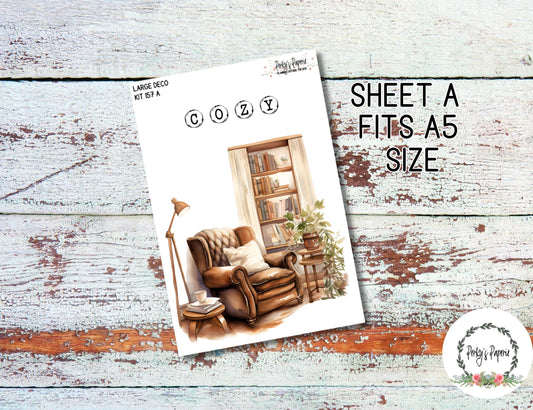 Transparent Extra Large, Jumbo Deco Planner Sticker For Your Overview Pages, Blank Daily Pages or Journal Bookish Happy Place Kit 157