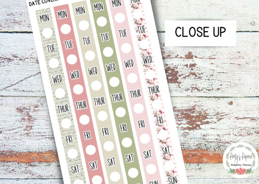 Hobonichi Weeks Date Cover Planner Stickers Kit 112,  Weekly Planning, Date Strips, Colorful and Patterned Romantic Valentines in Paris