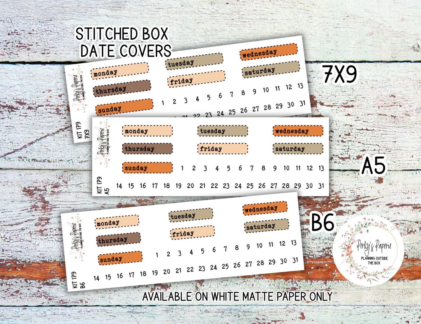Fall Harvest in Plaid # 179 – Autumn Feels in Orange, Browns and Plaid Planner Stickers Micro Kit