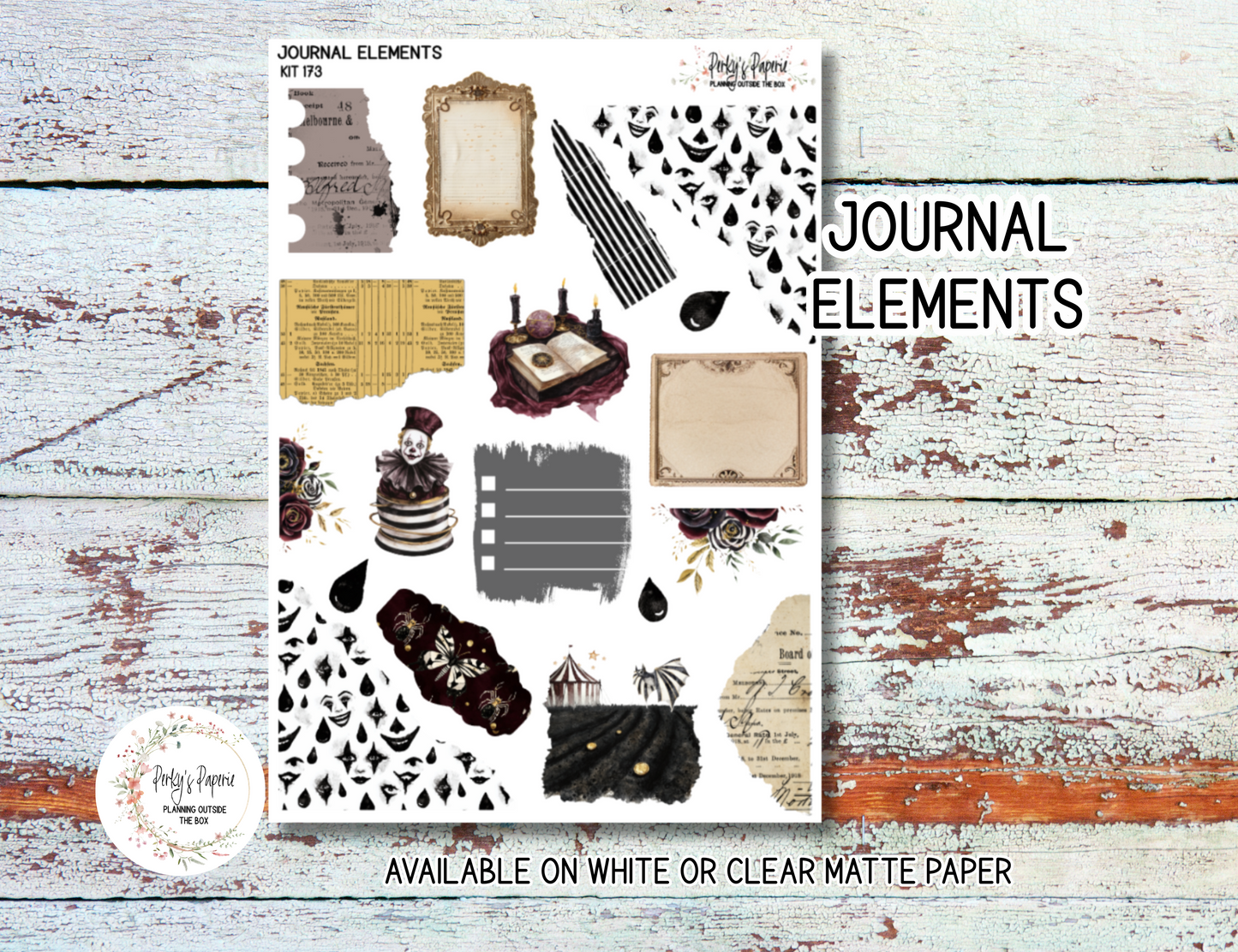 Sinister Carnival Sticker Sheets # 173 – Halloween Planner Stickers