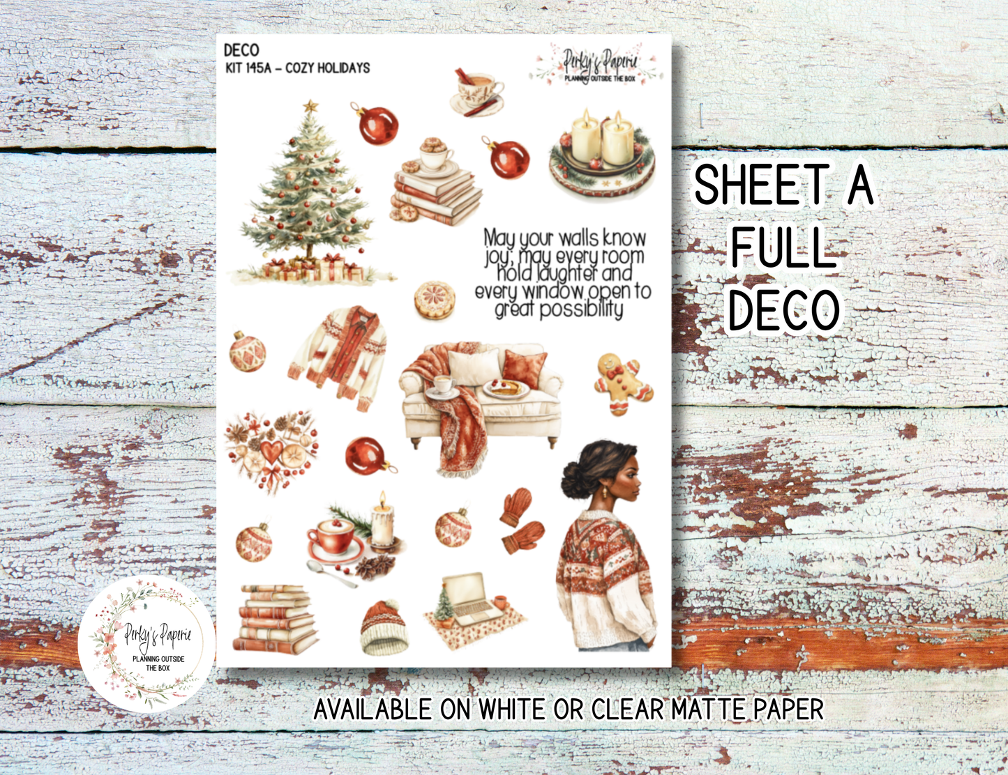 Cozy Holidays Journaling Sticker Collection | Winter & Christmas Planner Stickers | Hygge Holiday Aesthetic Stickers for Creative Journaling, Scrapbooking & Paper Planning