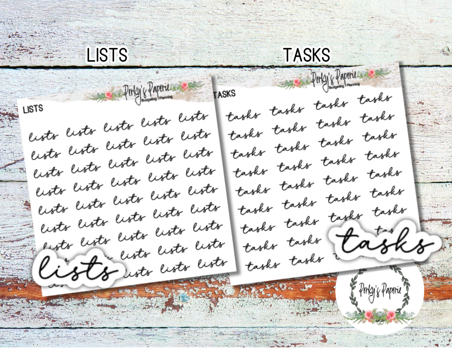 Mini Script Planner Stickers on Transparent Paper for Functional Planning, Script Stickers, Tiny Script Stickers