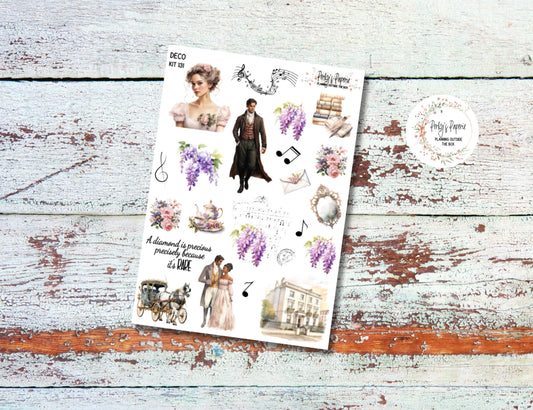 Full Sheet Deco Planner Stickers Kit 131 Penelopes Diary, EC, HP, Hobonichi, Makselife, Take a Note and Hemlock & Oak