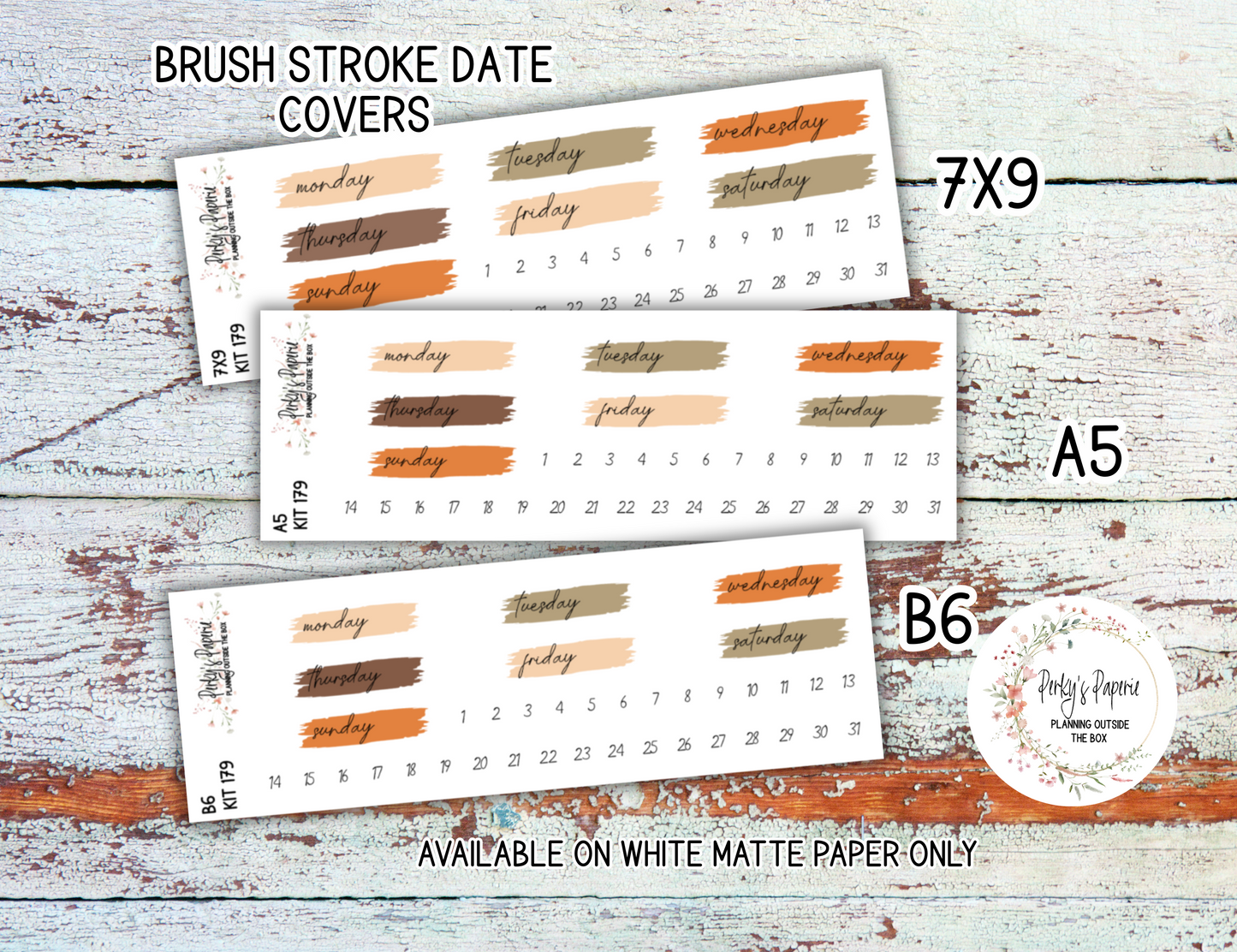 Fall Harvest in Plaid # 179 – Autumn Feels in Orange, Browns and Plaid Planner Stickers Micro Kit