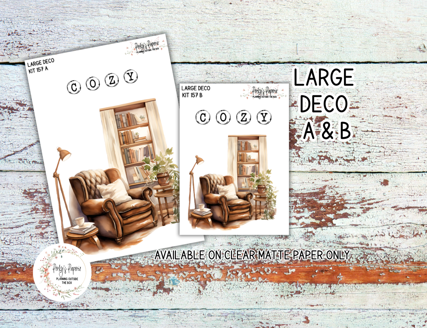 Happy Place Bookish Journaling Sticker Kit 157 | Cozy Reading Planner Stickers | Book Journal Stickers | Junk Journal & Bujo Supplies | White or Clear Matte