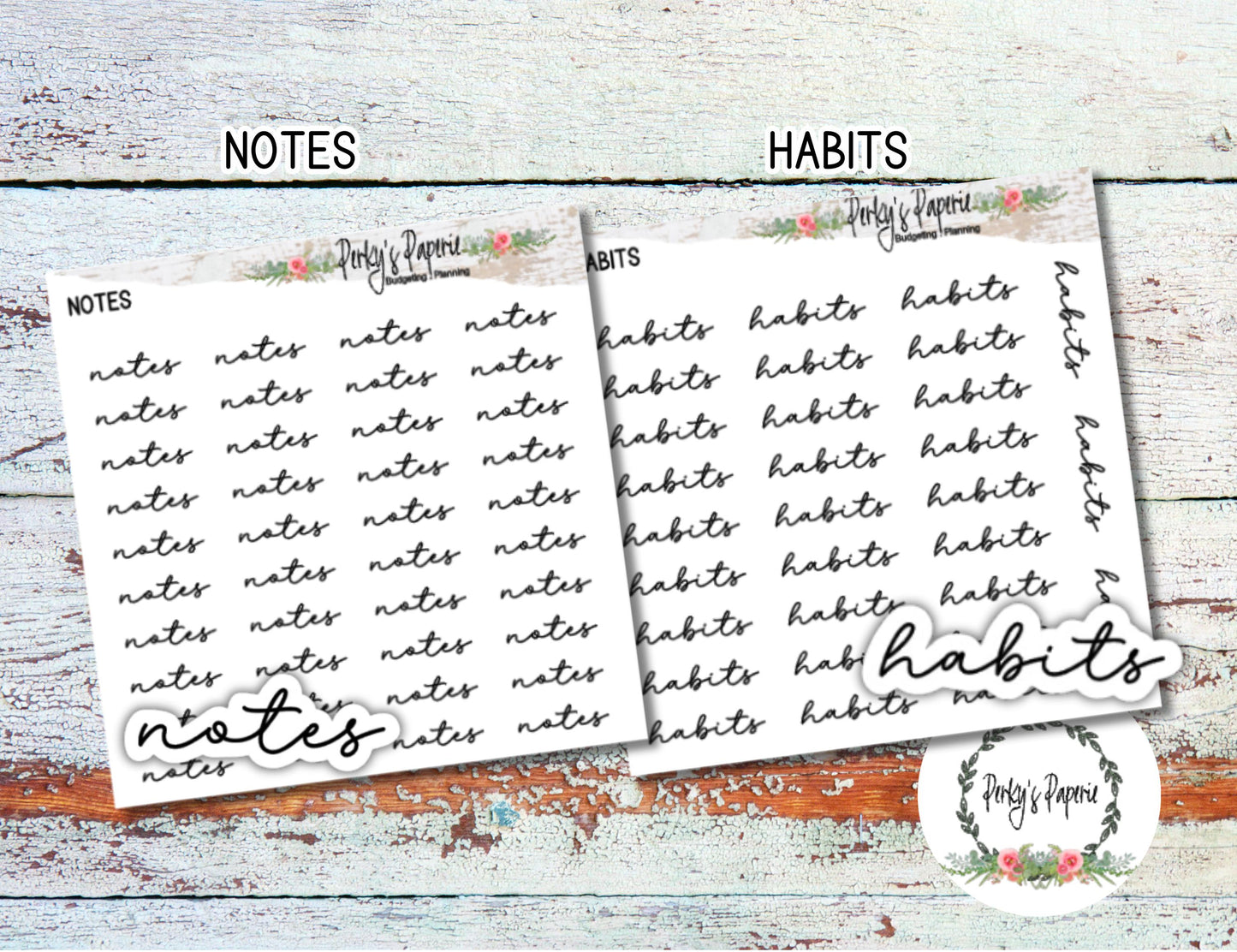 Mini Script Planner Stickers on Transparent Paper for Functional Planning, Script Stickers, Tiny Script Stickers