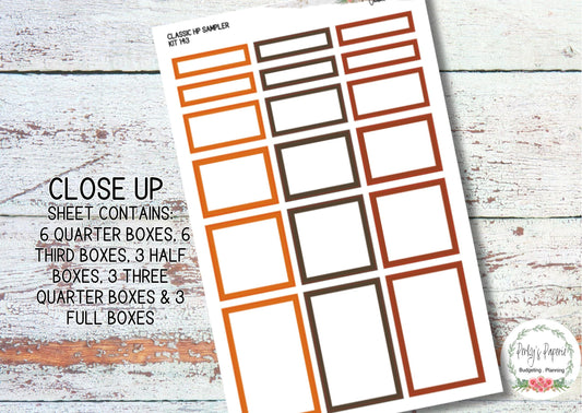 Classic HP Sampler Kit 143 Autumn Feels | Functional Planner Stickers | Budget Boxes | Planner Box Stickers | EC | Makselife