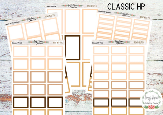 Boho Neutral Classic HP Colorful Planner Boxes  | Colorful Boxes | Functional Planner Stickers | Budget Boxes | Planner Boxes
