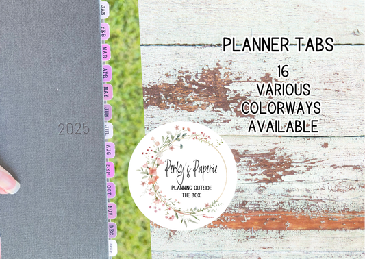 NEW Mini Monthly Planner Tabs Typewriter Font for Hobonichi Cousin, Hobonichi Weeks, Journals and more For Your Planner Set Up