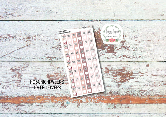 Hobonichi Weeks Date Cover Planner Stickers Kit 153, Love for Valentines Day Weekly Planning, Date Strips, Anytime, Colorful and Patterned