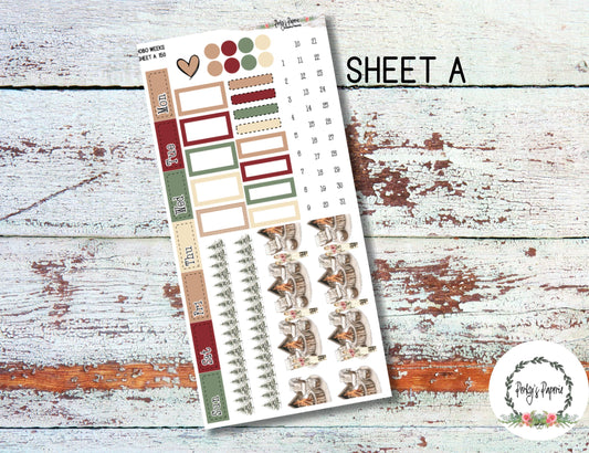 Hobonichi Weeks Planner Sticker Kit – Winter Ski Lodge Theme | Kit 150 | Matte Sticker Sheets for Memory & Appointment Planning