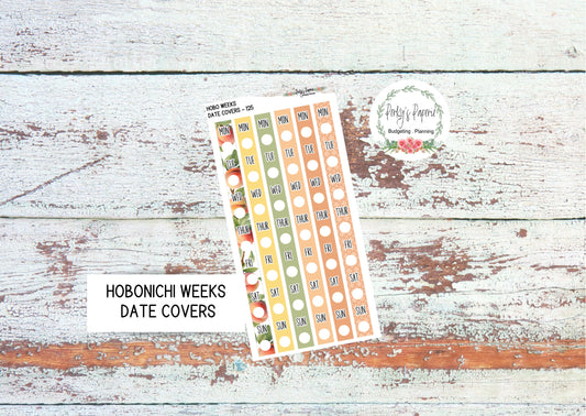 Hobonichi Weeks Date Cover Planner Stickers Kit 125,  Weekly Planning, Date Strips, Anytime, Colorful and Patterned