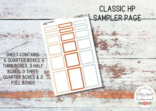 Classic HP Sampler Kit 142 Fall Days | Functional Planner Stickers | Budget Boxes | Planner Box Stickers | EC | Makselife