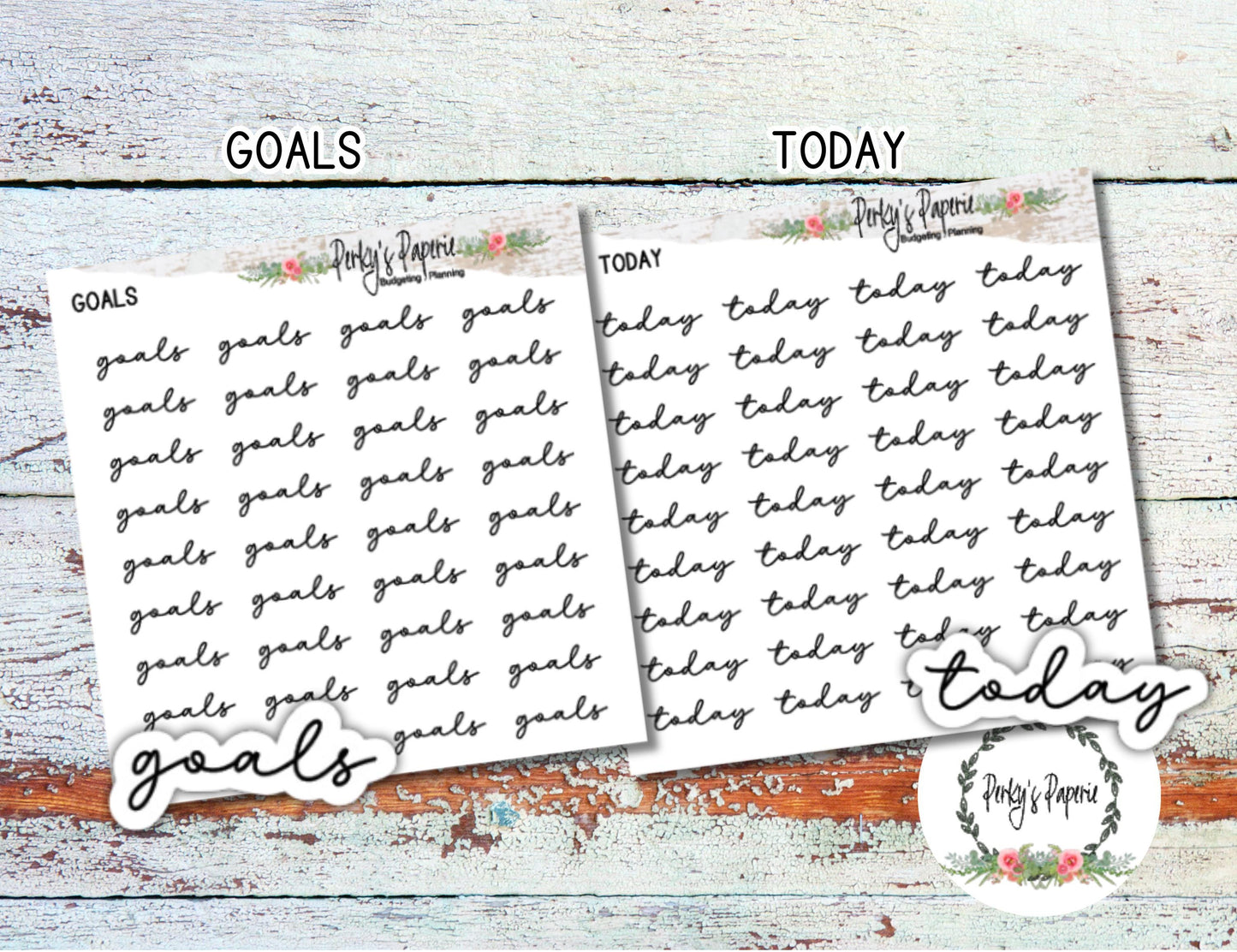 Mini Script Planner Stickers on Transparent Paper for Functional Planning, Script Stickers, Tiny Script Stickers