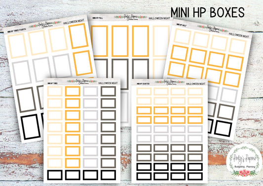 Halloween Night Mini HP Vertica Colorful Planner Boxes | Functional Planner Stickers | Budget Boxes | Planner Box Stickers 104