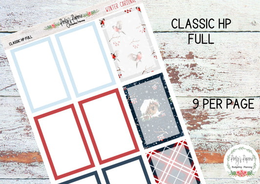 Classic HP Winter Cardinal Colorful Planner Boxes | Functional Planner Stickers | Budget Boxes | Planner Box Stickers