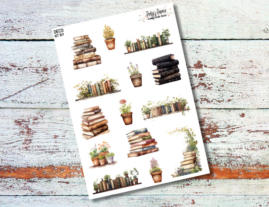 Full Sheet Deco Planner Stickers Bookish Kit 157 Happy Place, Decorative Stickers, for All Planner Size