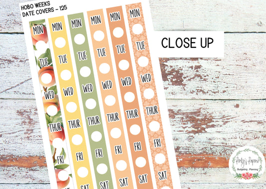 Hobonichi Weeks Date Cover Planner Stickers Kit 125,  Weekly Planning, Date Strips, Anytime, Colorful and Patterned