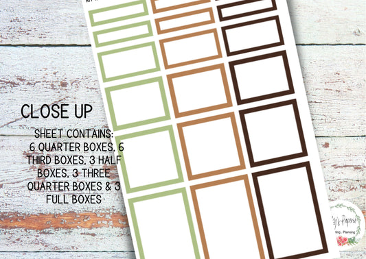 Classic HP Sampler Neutral Plants and Herbs Kit 102  | Functional Planner Stickers | Budget Boxes | Planner Box Stickers | EC | Makselife