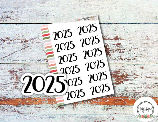 2025 Year Script Planner Stickers