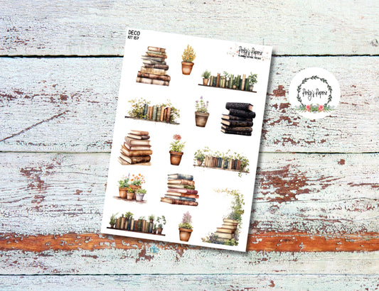 Full Sheet Deco Planner Stickers Bookish Kit 157 Happy Place, Decorative Stickers, for All Planner Size