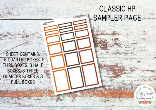 Classic HP Sampler Kit 143 Autumn Feels | Functional Planner Stickers | Budget Boxes | Planner Box Stickers | EC | Makselife